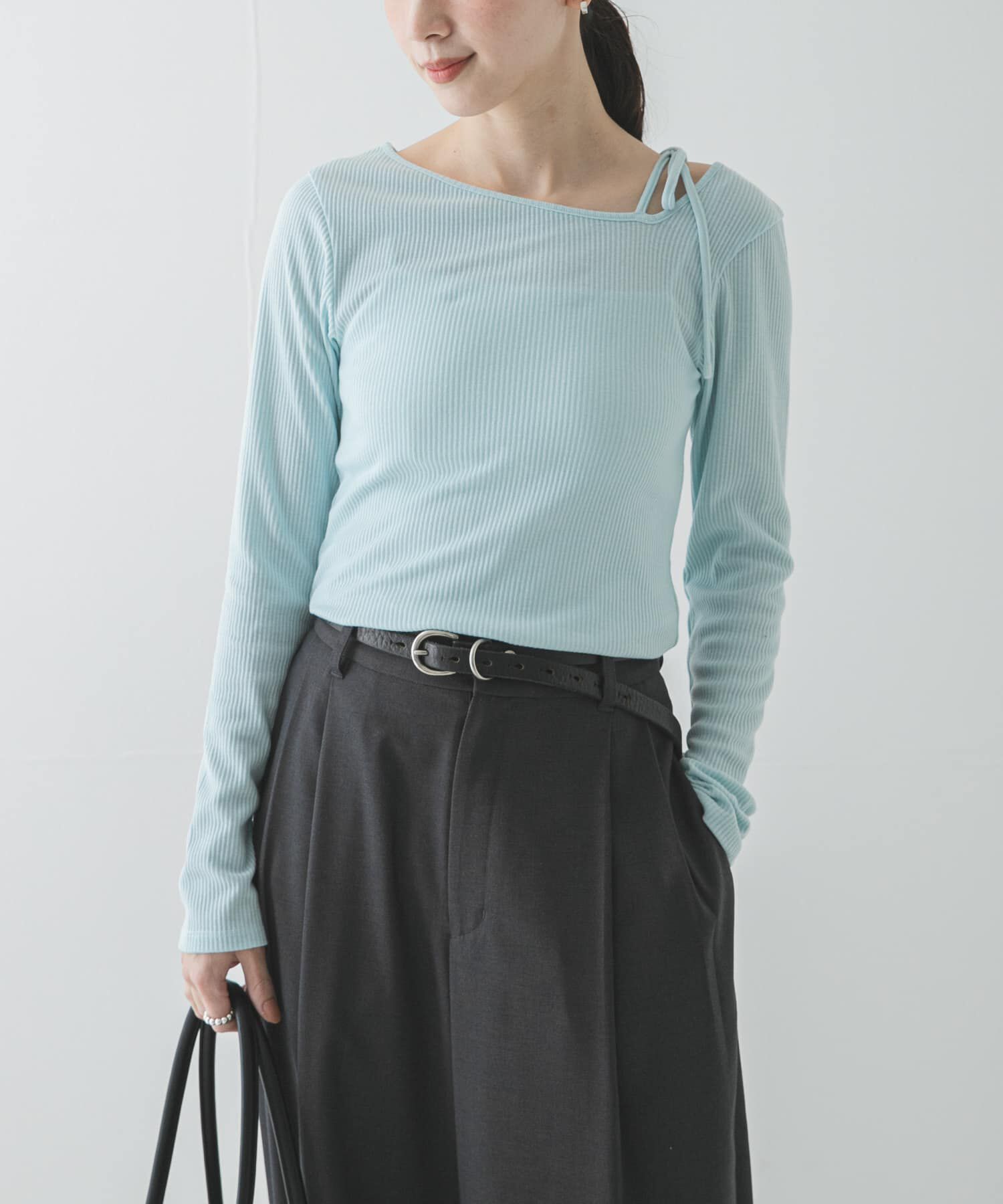 URBAN RESEARCH「カットアウトリボントップス」|Tシャツ・カットソー|ブルー系その他