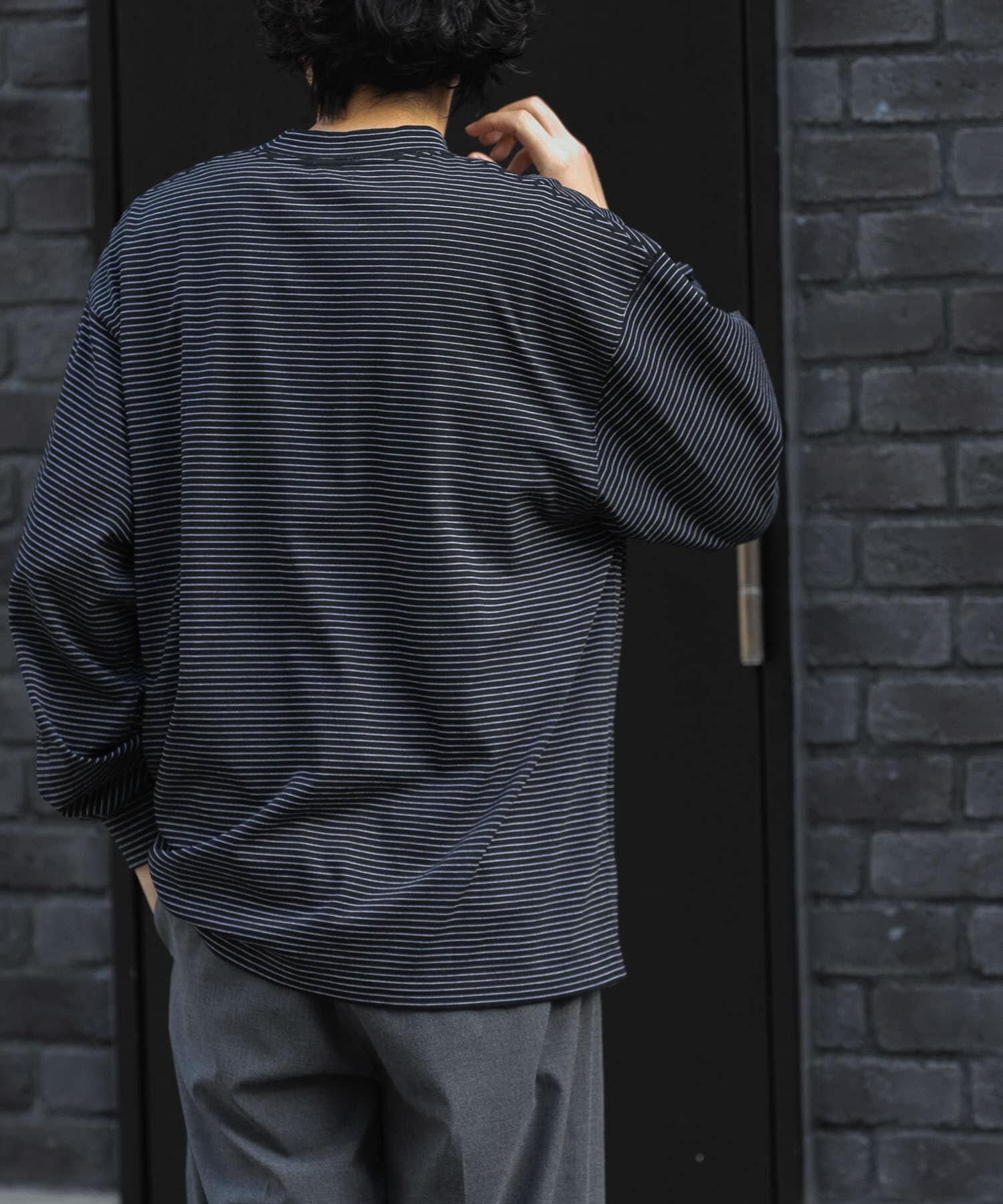 URBAN RESEARCH DOORS「FORK&SPOON　CAVEボーダーロングスリーブTシャツ」|Tシャツ・カットソー|