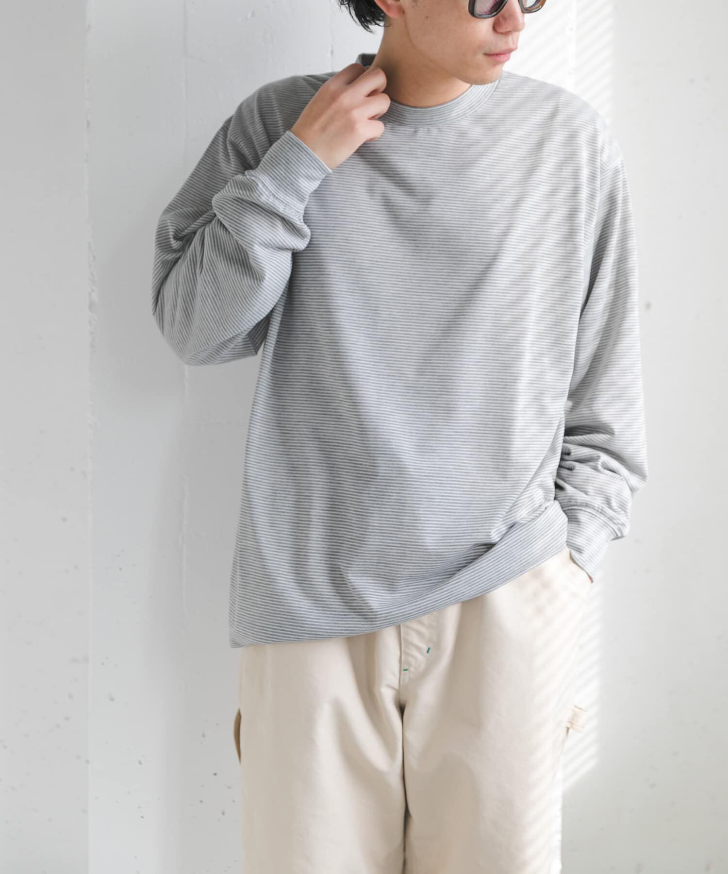 URBAN RESEARCH DOORS「FORK&SPOON　CAVEボーダーロングスリーブTシャツ」|Tシャツ・カットソー|