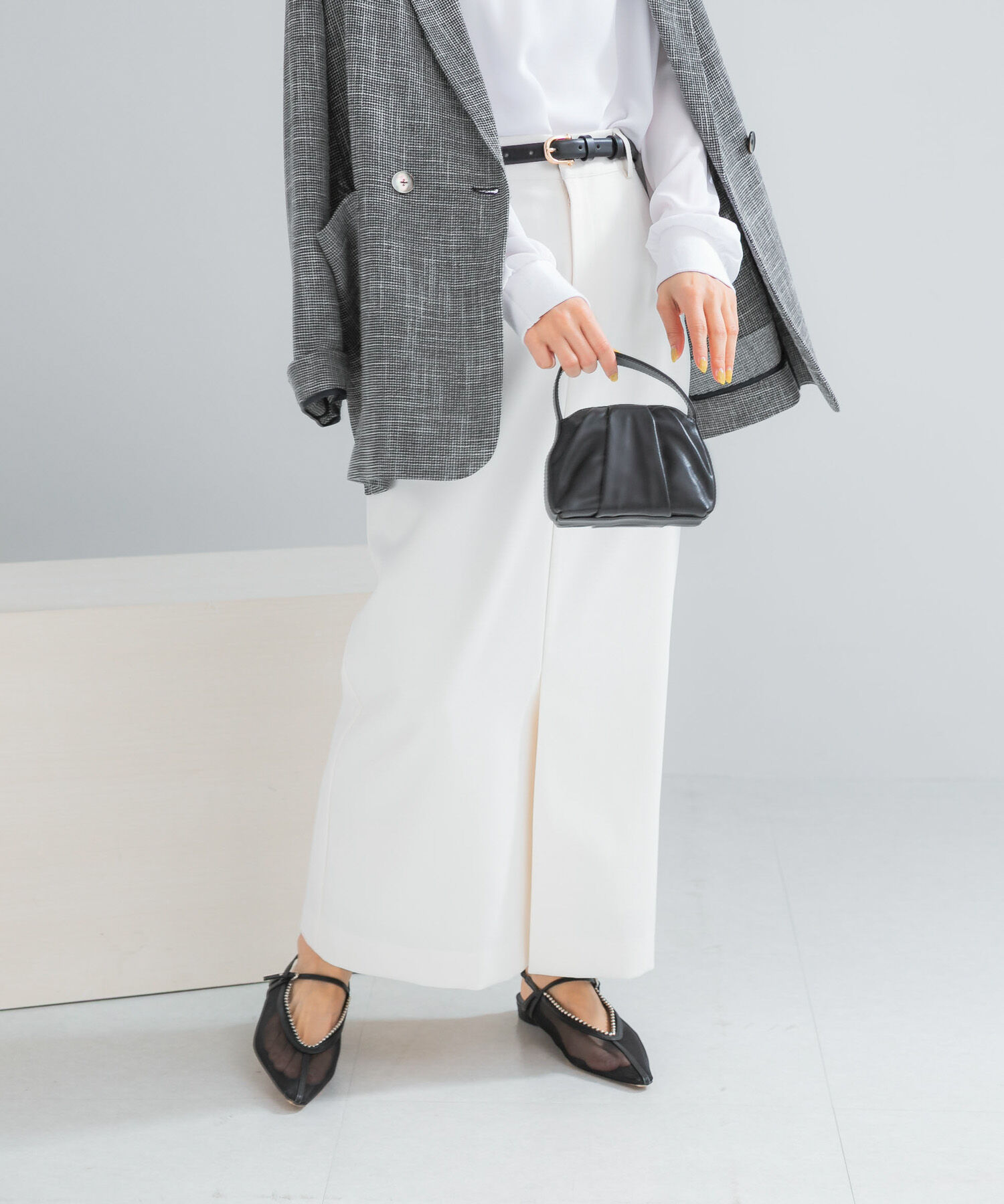 URBAN RESEARCH ROSSO「ベルト付ツイルストレッチスカート」|スカート|ホワイト