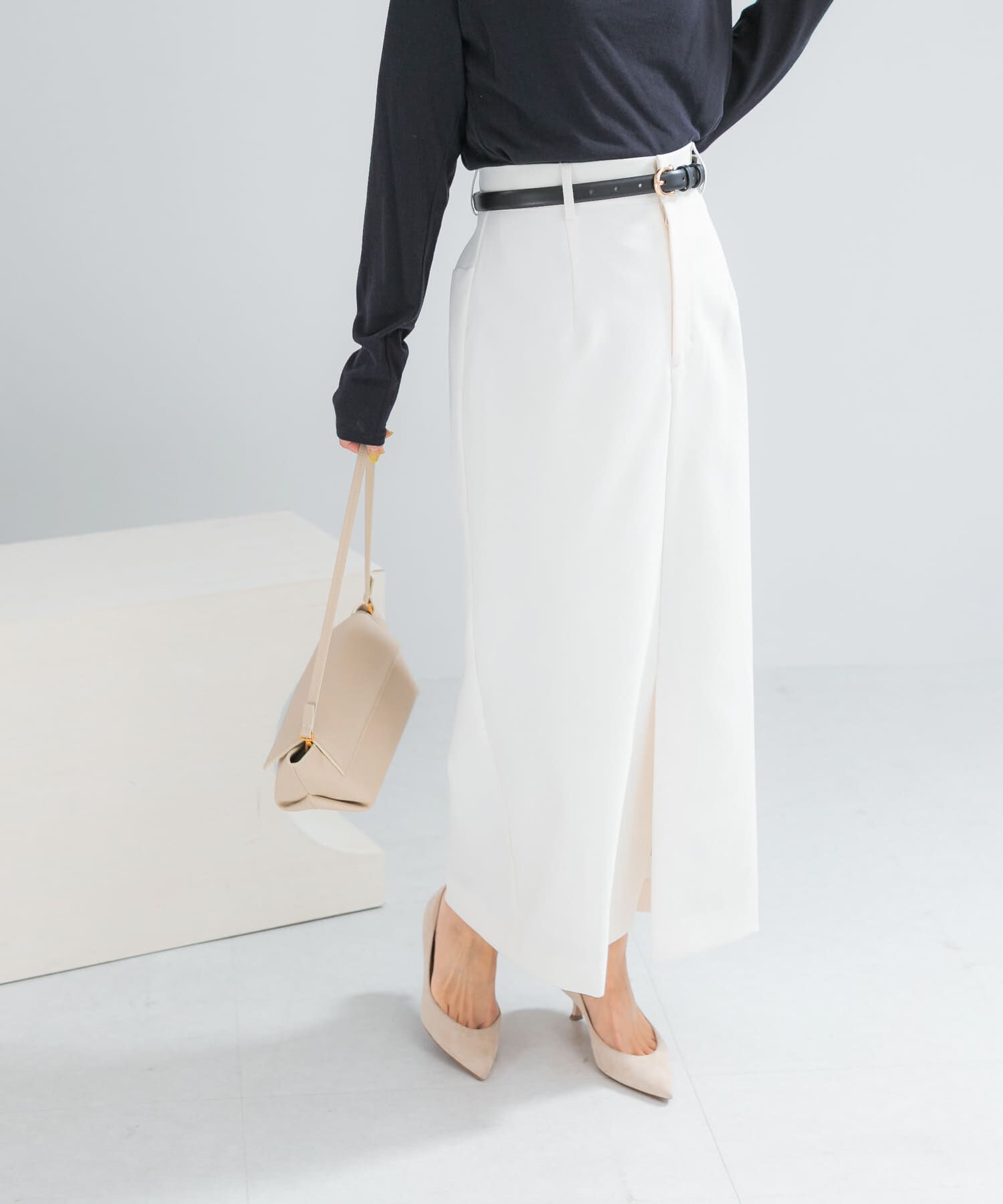 URBAN RESEARCH ROSSO「ベルト付ツイルストレッチスカート」|スカート|