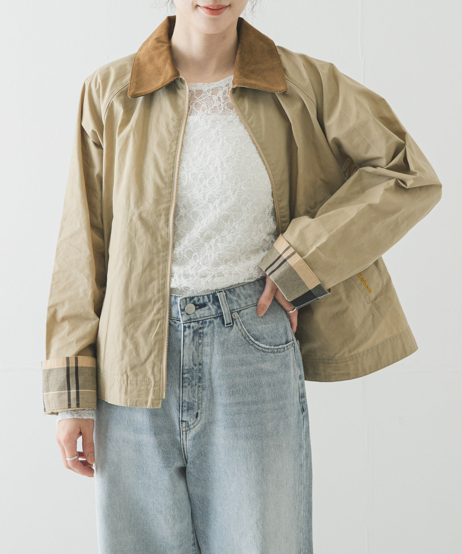 URBAN RESEARCH「Barbour　CATLIN CASUAL JACKET」|ノーカラーコート|