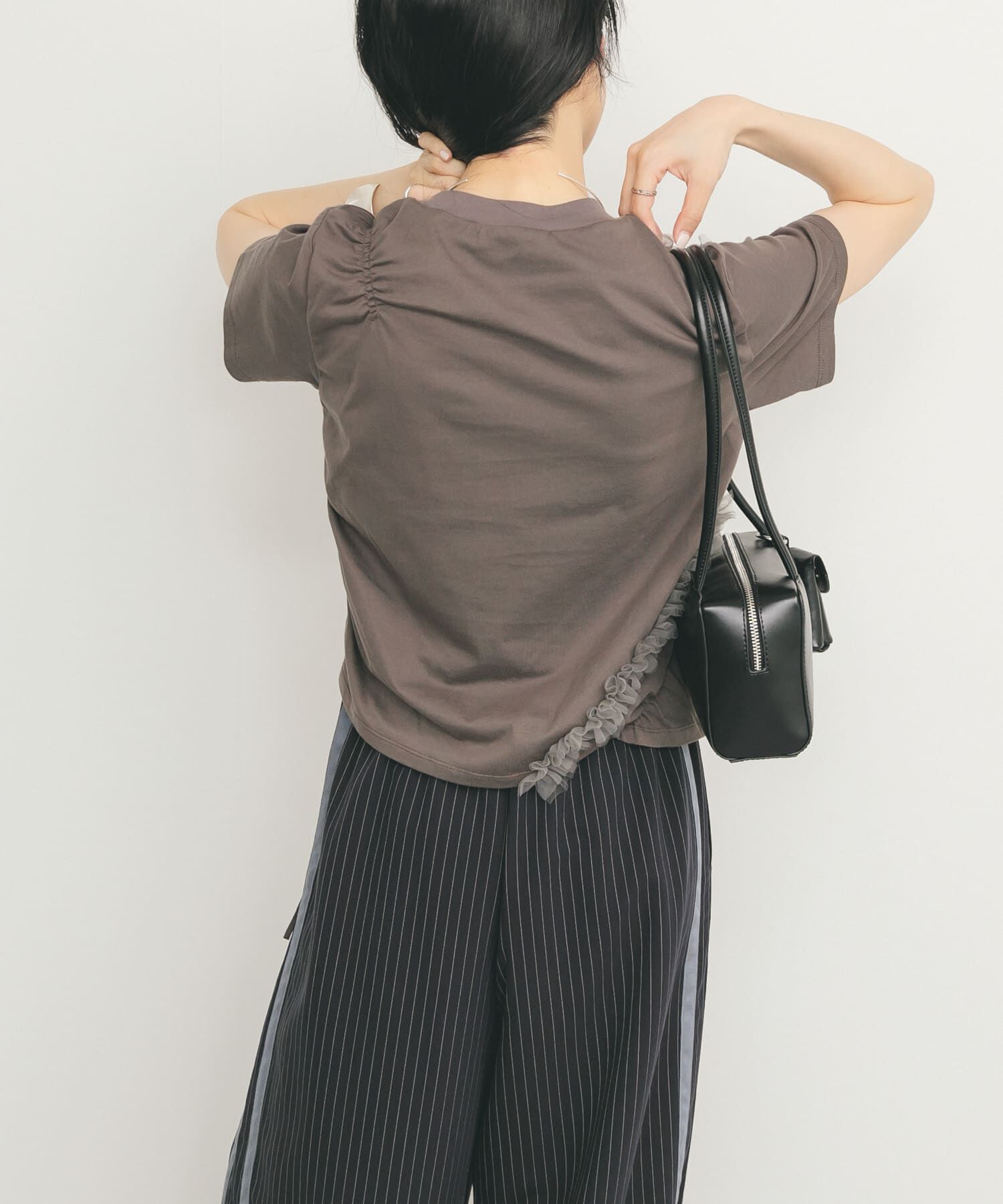  「シャーリングフリルTEE」|Tシャツ・カットソー|