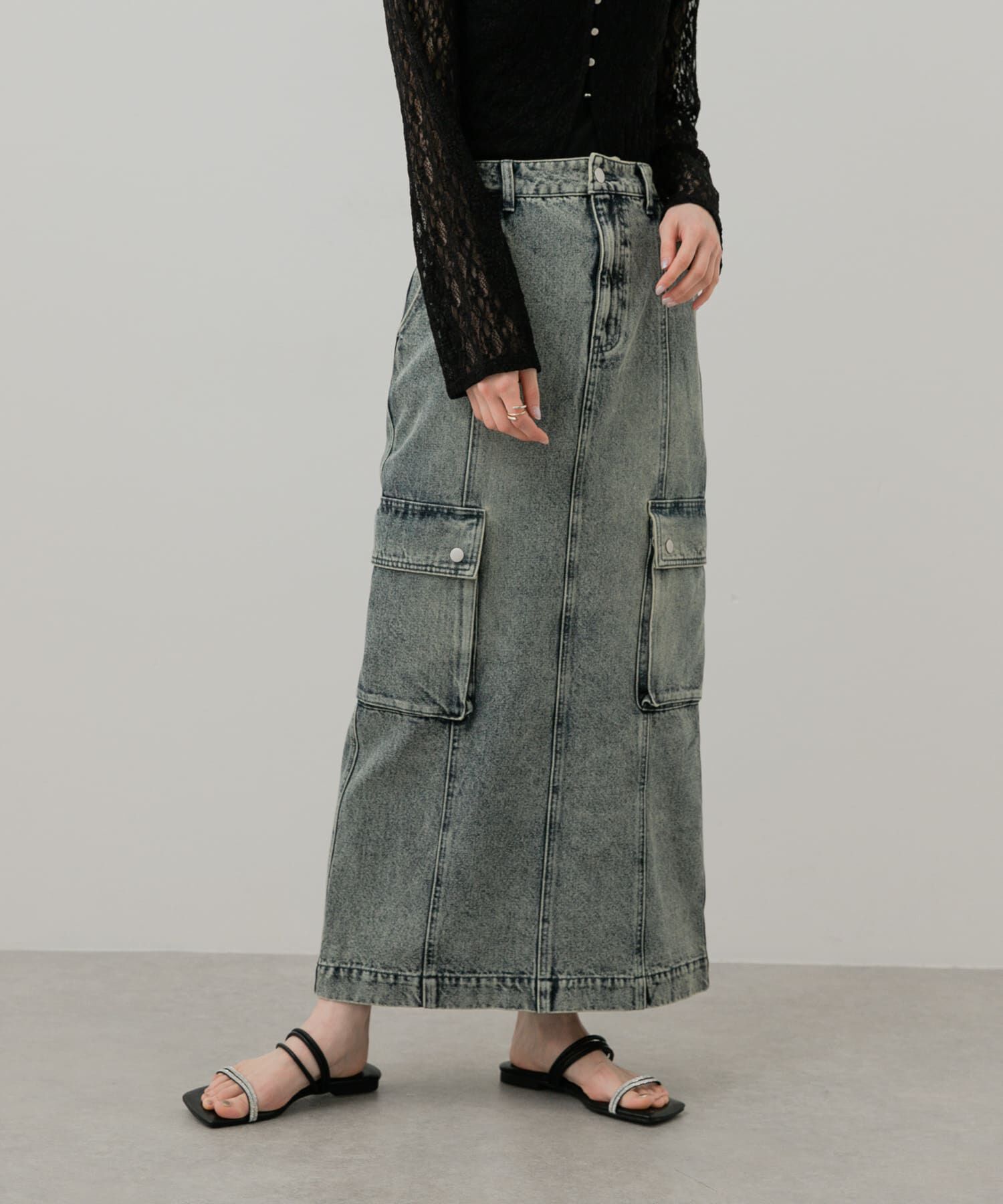 SENSE OF PLACE by URBAN RESEARCH「カーゴデニムスカート」|スカート|インディゴブルー