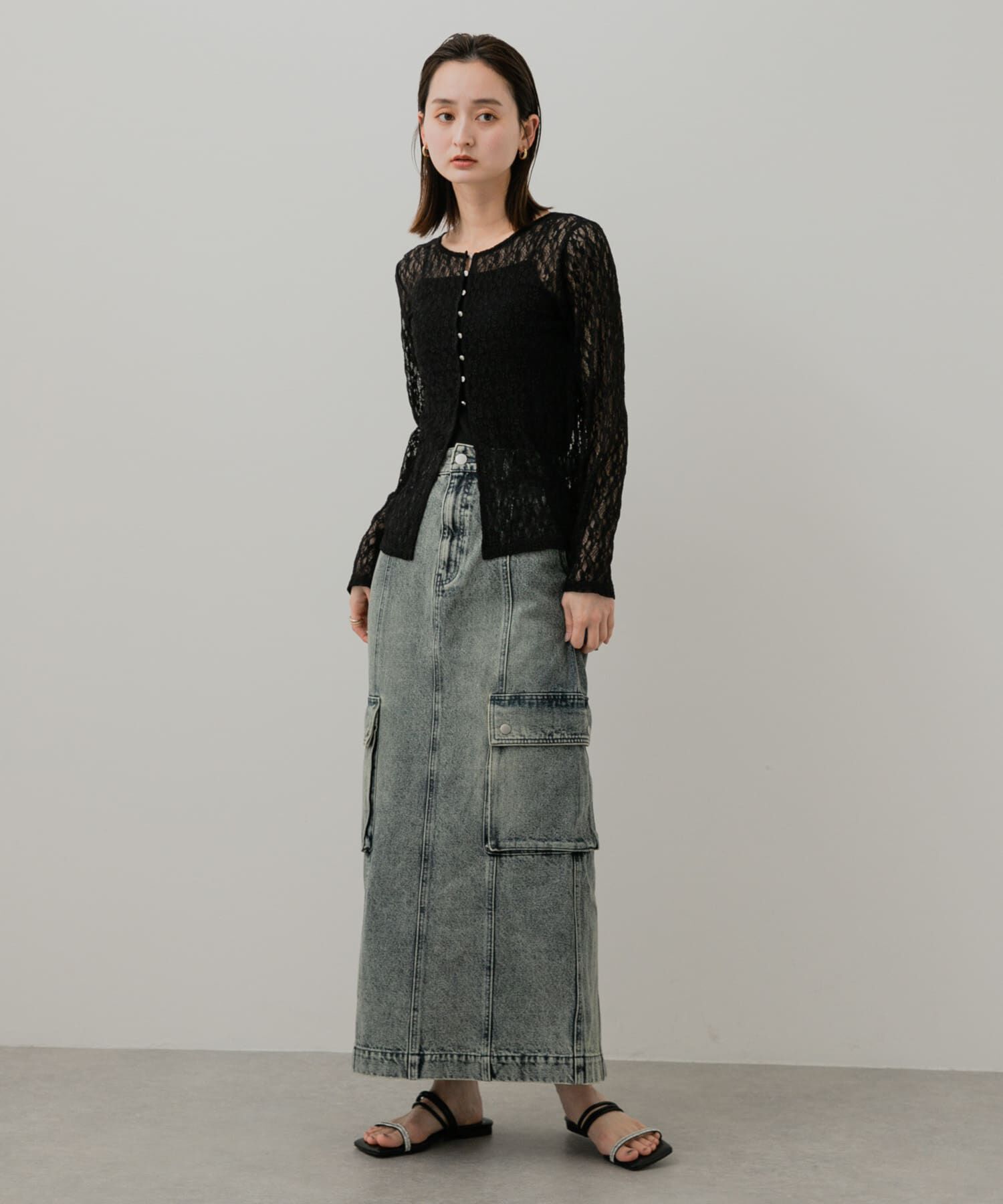 SENSE OF PLACE by URBAN RESEARCH「カーゴデニムスカート」|スカート|