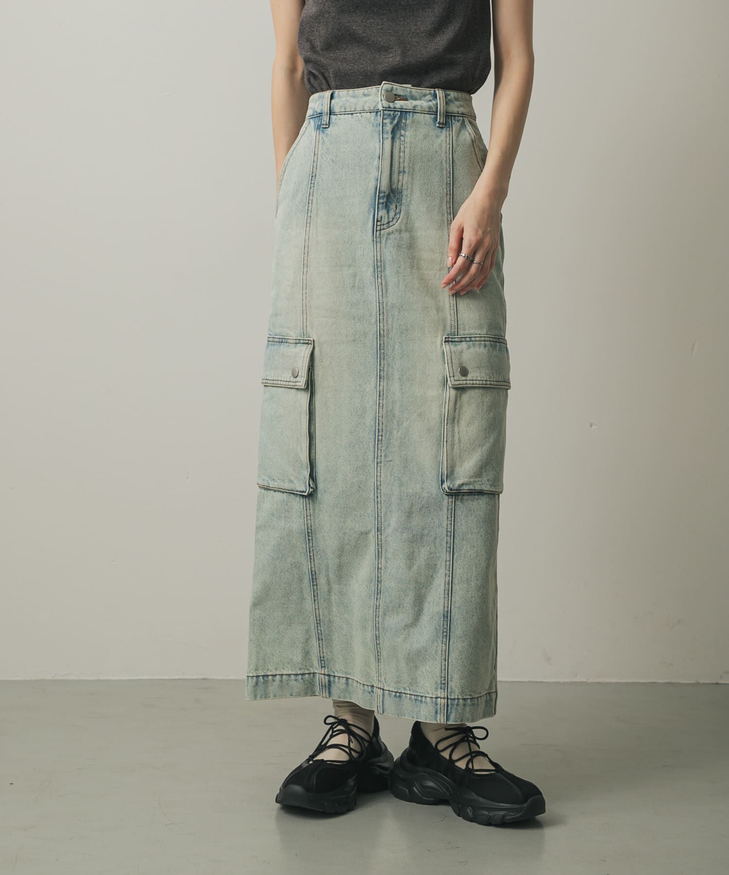 SENSE OF PLACE by URBAN RESEARCH「カーゴデニムスカート」|スカート|ライトインディゴブル