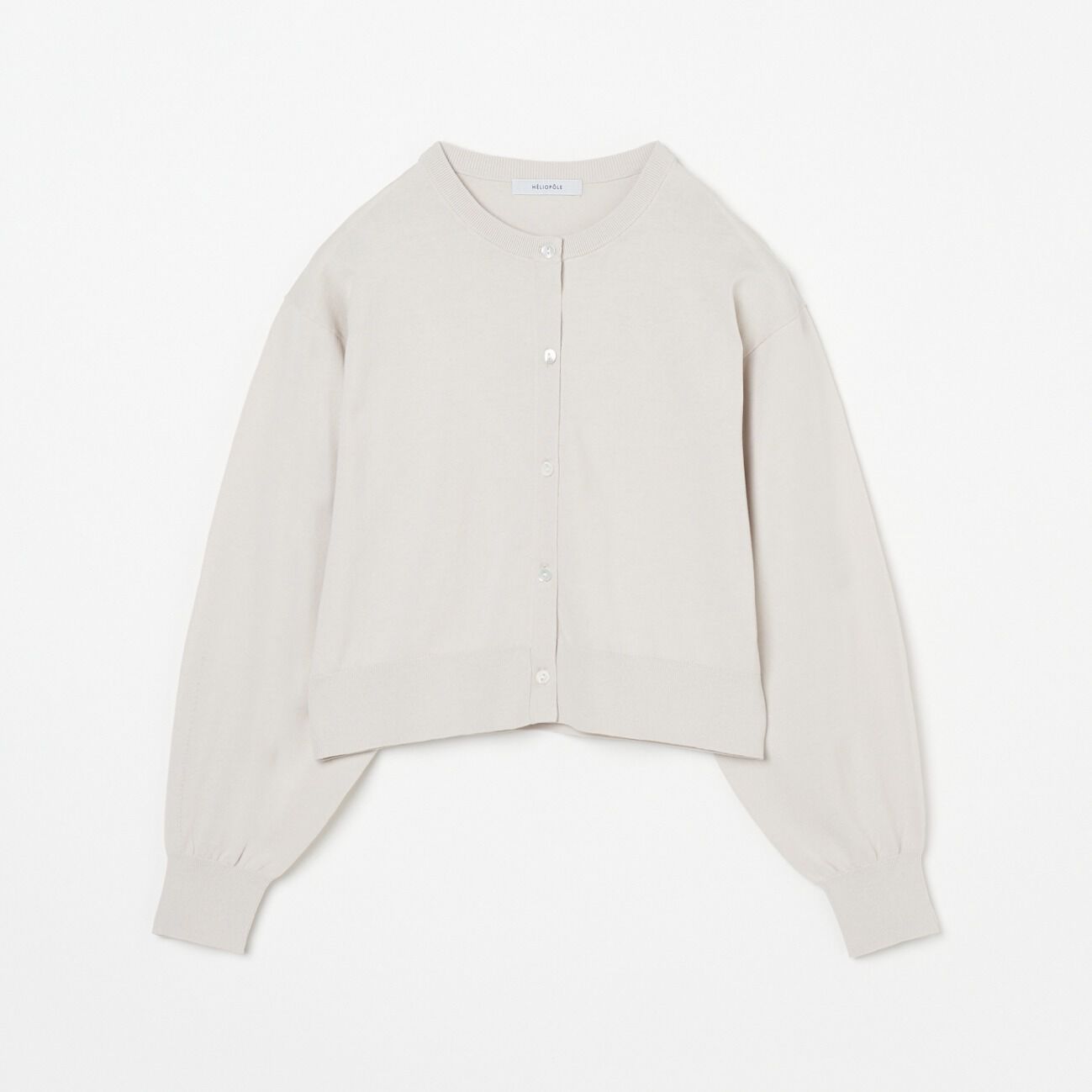 HELIOPOLE「HELIOPOLE HIGH GAUGE CROPPED CARDIGAN」|ニット・セーター|ライトグレー