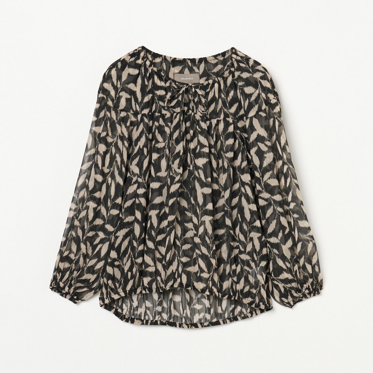 HELIOPOLE「HELIOPOLE DEVEAUX PRINT GATHERED BLOUSE」|シャツ・ブラウス|モノトーン系