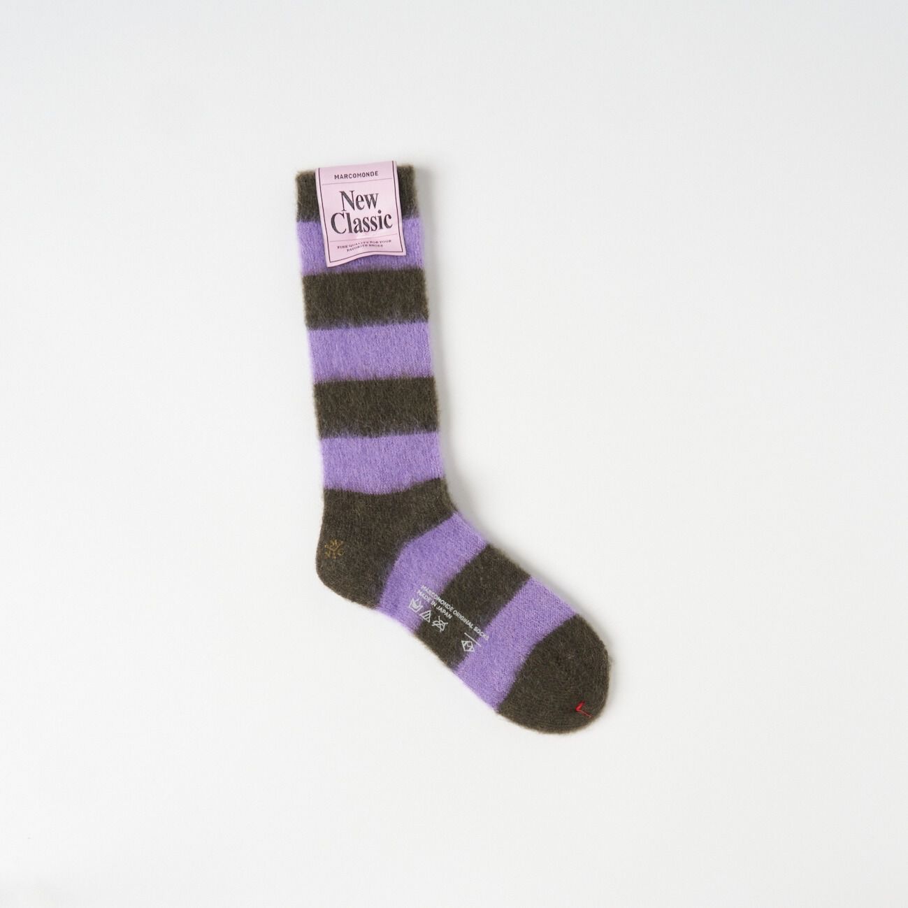  「MARCOMONDE MOHAIR BORDER SOCKS 24」|ソックス|カーキ