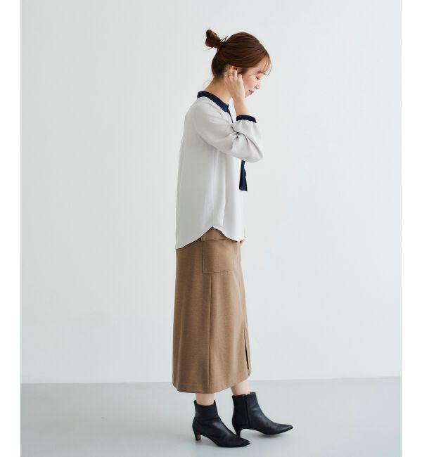 le.coeur blanc「ジョーゼットサイドスカーフタイブラウス」|シャツ・ブラウス|