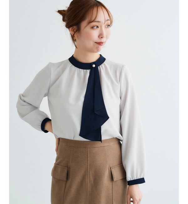 le.coeur blanc「ジョーゼットサイドスカーフタイブラウス」|シャツ・ブラウス|