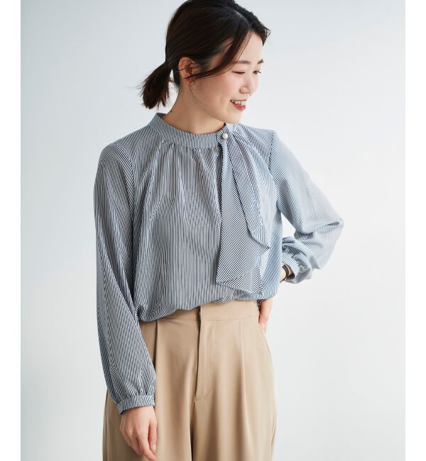 le.coeur blanc「ジョーゼットサイドスカーフタイブラウス」|シャツ・ブラウス|