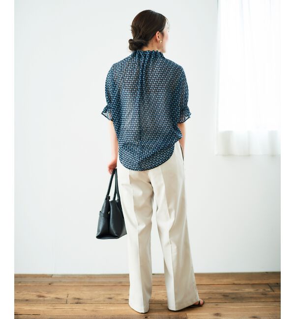  「シフォン幾何柄プリントブラウス」|シャツ・ブラウス|
