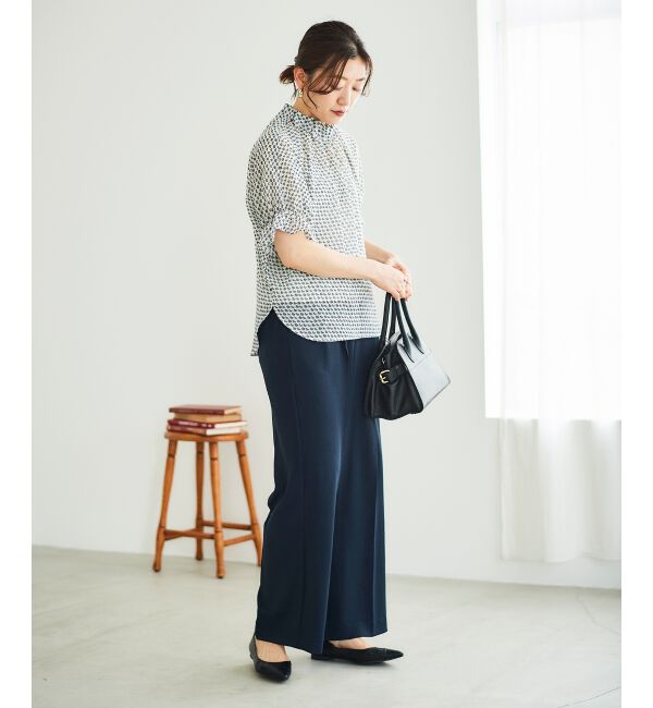  「シフォン幾何柄プリントブラウス」|シャツ・ブラウス|