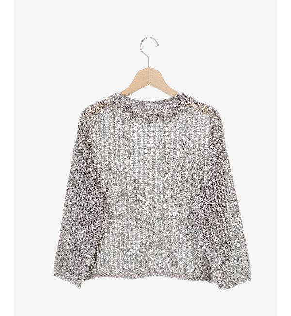  「ハシゴ調透かし柄ホールガーメントニット」|ニット・セーター|
