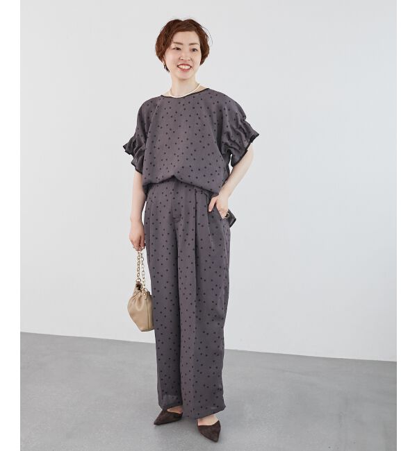  「リネンライクスラブドットタックパンツ」|その他|