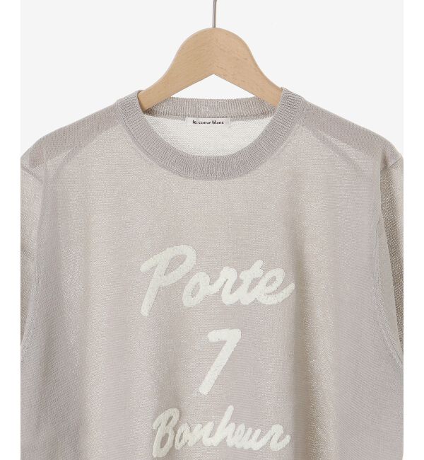  「《手洗い可能》シアー刺繍ハーフスリーブニット」|ニット・セーター|