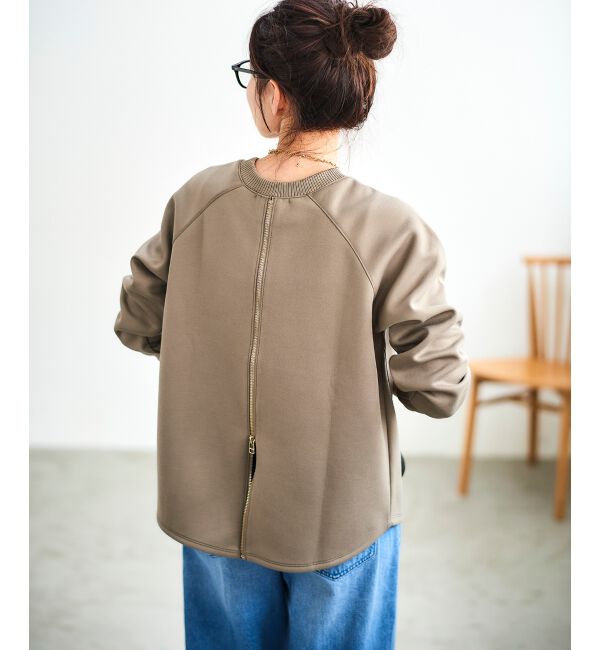  「バックジップボンディングトップス」|Tシャツ・カットソー|