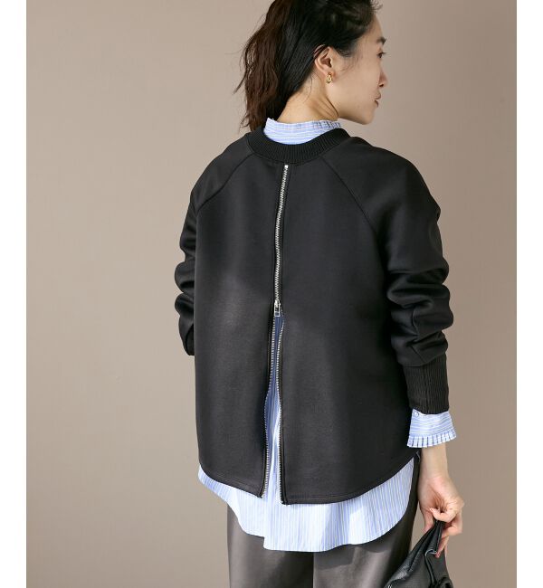  「バックジップボンディングトップス」|Tシャツ・カットソー|ブラック