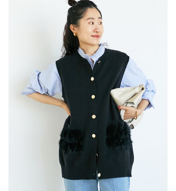  「TORRAZZO DONNA 別注ファーポケットベスト」|ベスト・ジレ|