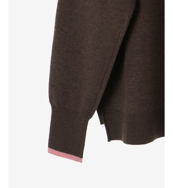  「《手洗い可能》ネック刺繍クルーネックニット」|ニット・セーター|