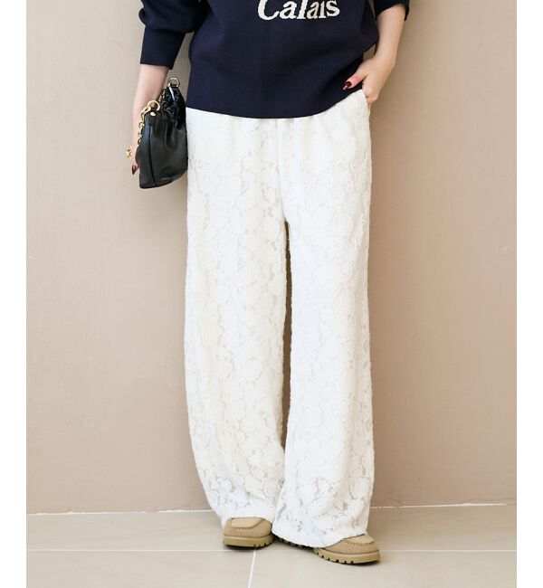  「《WEB限定アイテム》起毛レースイージーパンツ」|その他|