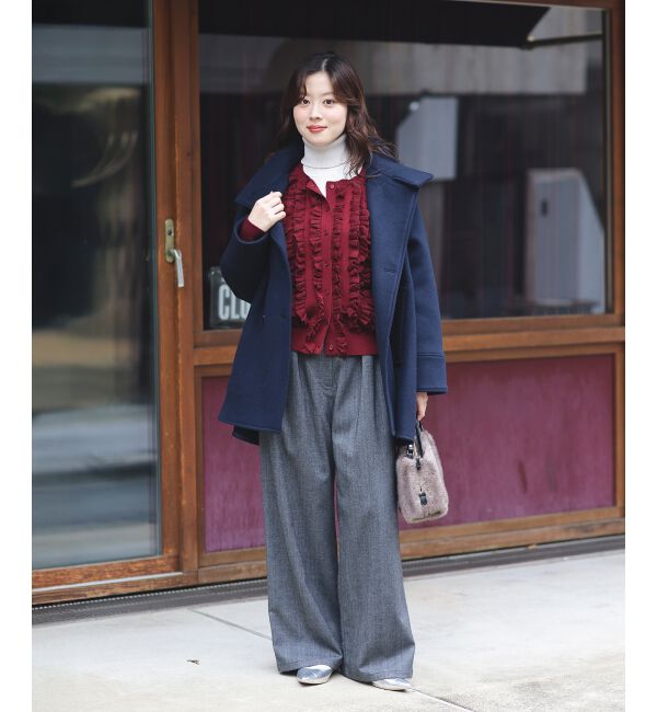  「フロントフリルニットカーデ」|カーディガン|