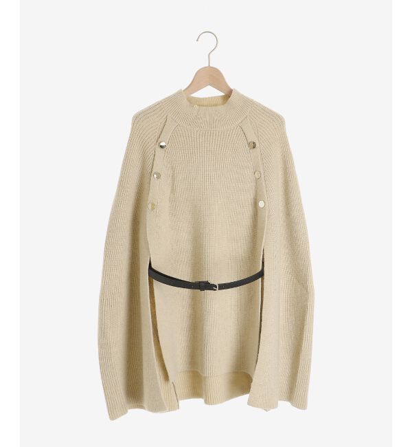 MAJESTICLEGON「ベルトセットケープニット」|ニット・セーター|