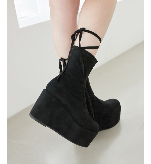 MAJESTICLEGON「厚底ストレッチショートブーツ」|ショートブーツ|