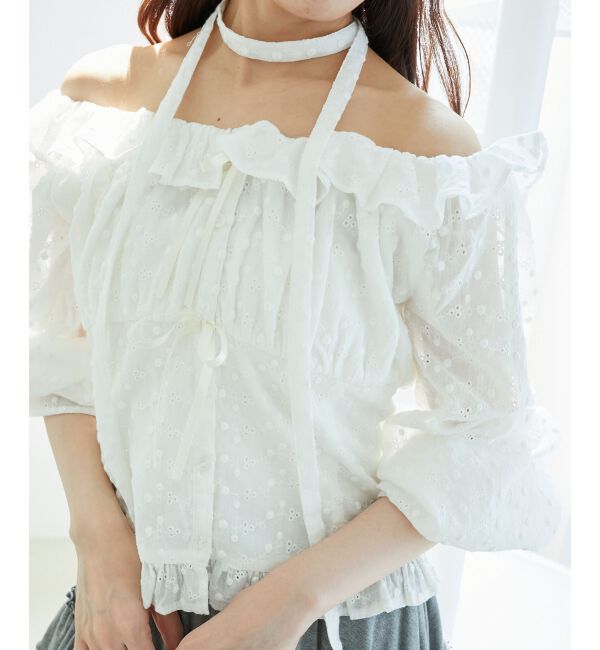  「チョーカー付き2wayブラウス」|シャツ・ブラウス|オフ