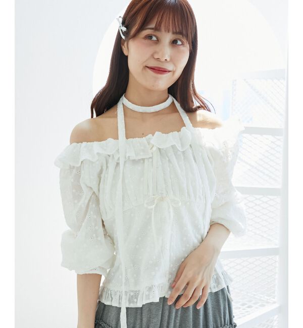  「チョーカー付き2wayブラウス」|シャツ・ブラウス|