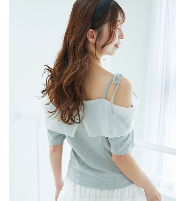  「キラキラビジューオフショルトップス」|Tシャツ・カットソー|