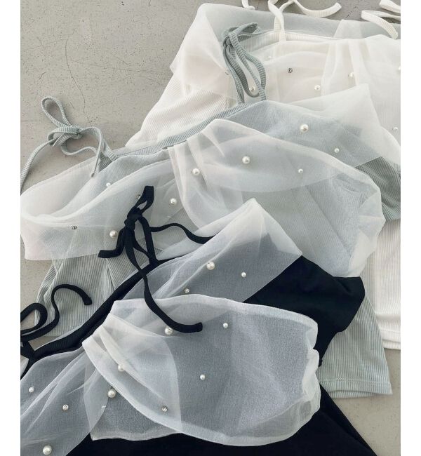  「キラキラビジューオフショルトップス」|Tシャツ・カットソー|