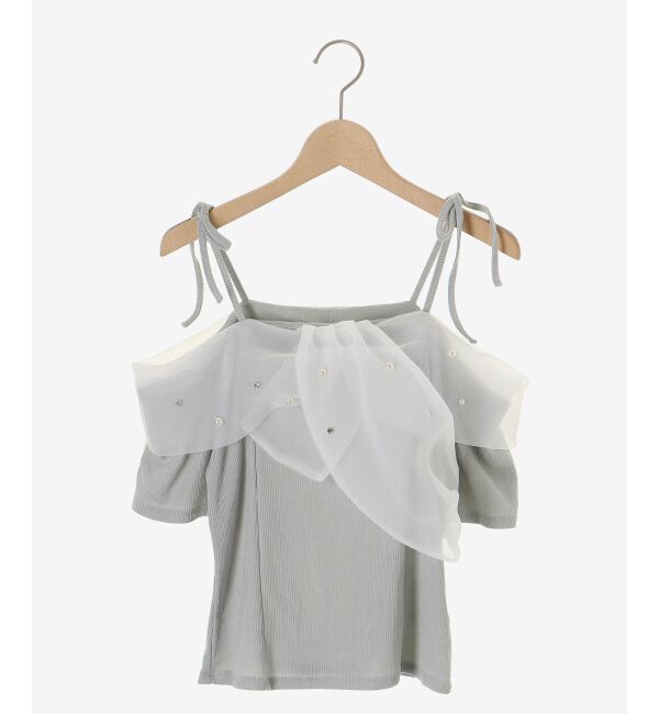  「キラキラビジューオフショルトップス」|Tシャツ・カットソー|