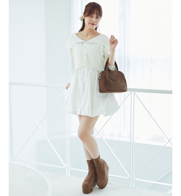  「カーデ&times;バルーンキャミワンピセット」|ワンピース|