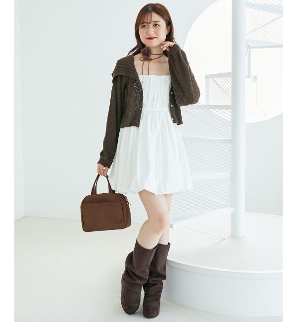  「カーデ&times;バルーンキャミワンピセット」|ワンピース|