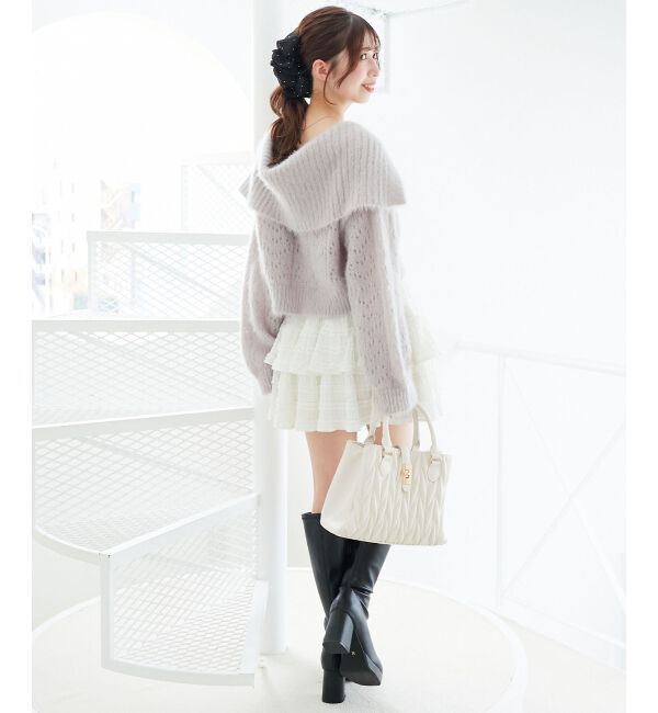  「キラフワビッグカラーハートカーデ」|カーディガン|