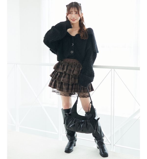  「キラフワビッグカラーハートカーデ」|カーディガン|