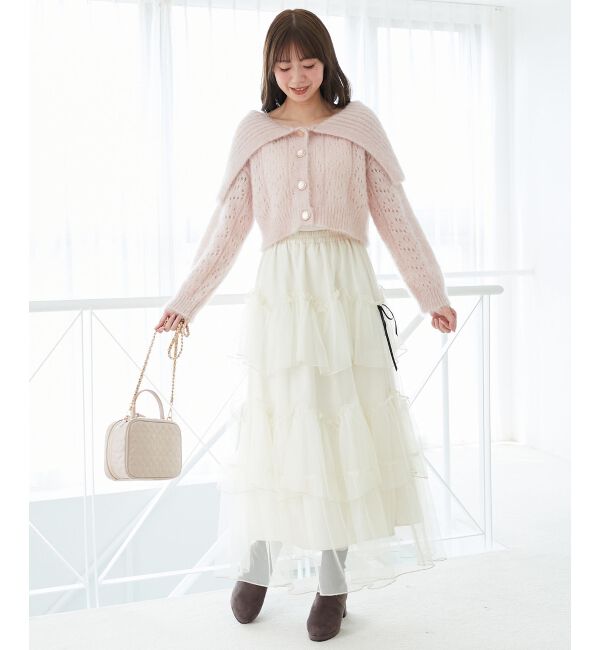  「キラフワビッグカラーハートカーデ」|カーディガン|