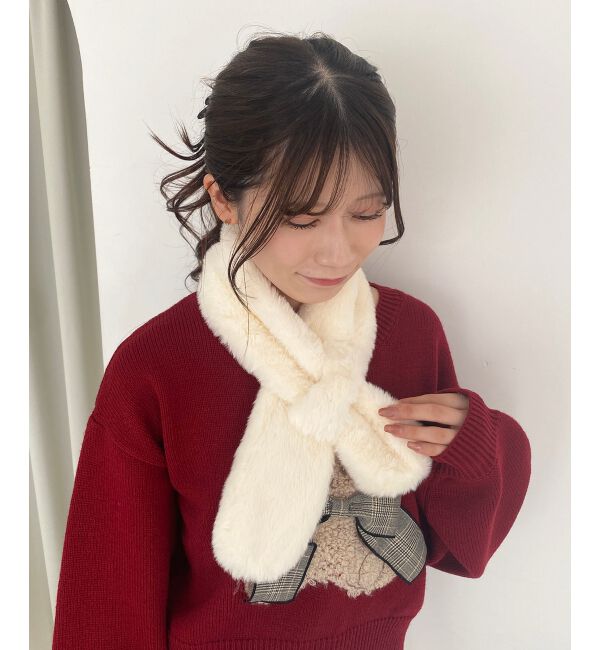  「リボンティペット」|ストール|アイボリー