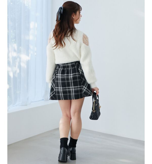  「ボックスプリーツフレアミニスカパン」|スカート|