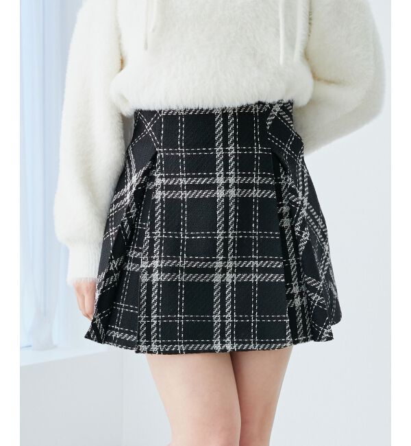  「ボックスプリーツフレアミニスカパン」|スカート|