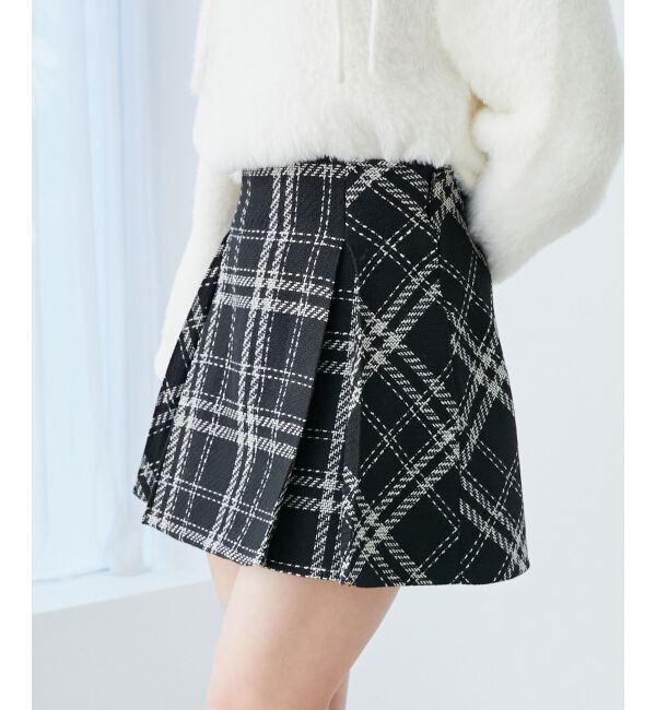  「ボックスプリーツフレアミニスカパン」|スカート|