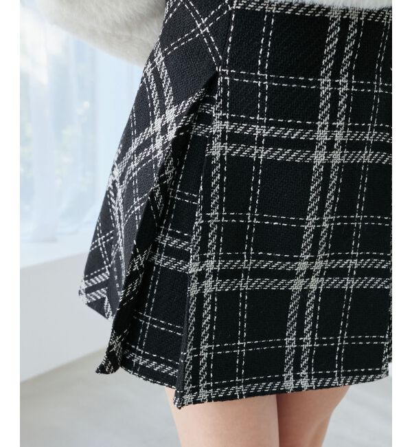  「ボックスプリーツフレアミニスカパン」|スカート|