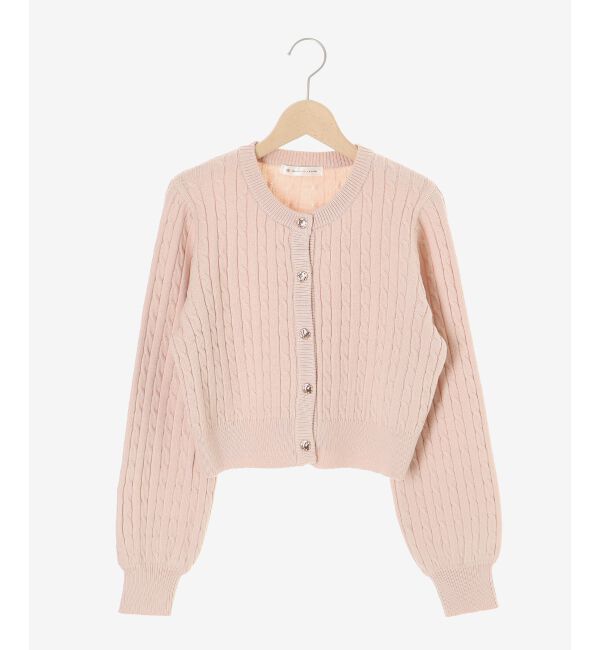  「ゴールドボタンケーブルニットカーデ」|カーディガン|