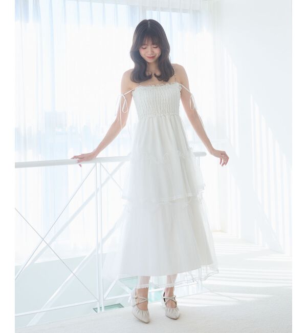  「チェーン付きキラキラキャミワンピ」|ワンピース|