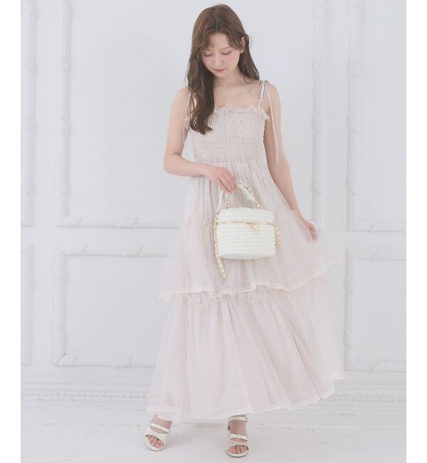  「チェーン付きキラキラキャミワンピ」|ワンピース|