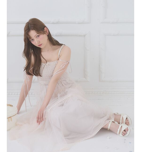  「チェーン付きキラキラキャミワンピ」|ワンピース|