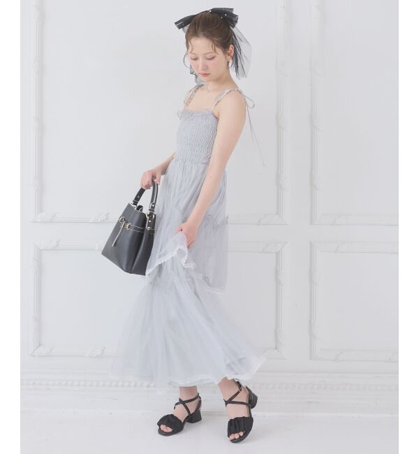  「チェーン付きキラキラキャミワンピ」|ワンピース|