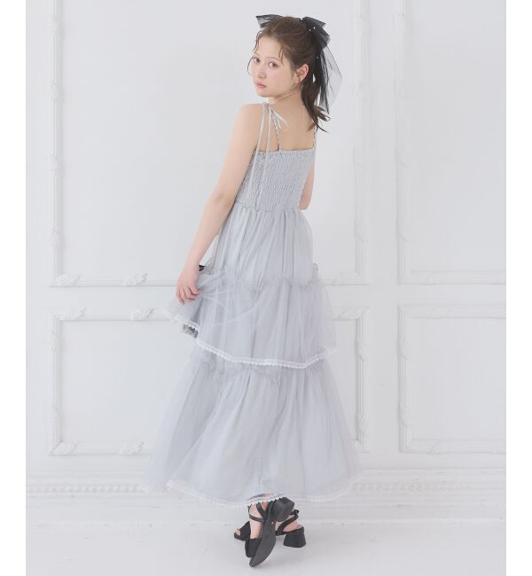  「チェーン付きキラキラキャミワンピ」|ワンピース|